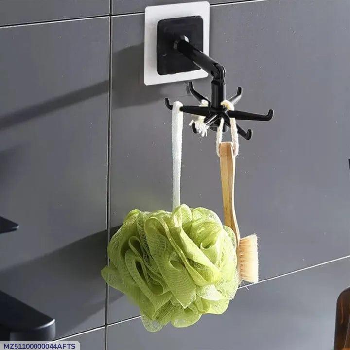 Black Rotating Wall Hook for Bathroom Essentials