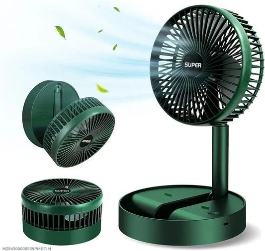 Rechargeable Green Desk Fan ABS Plastic