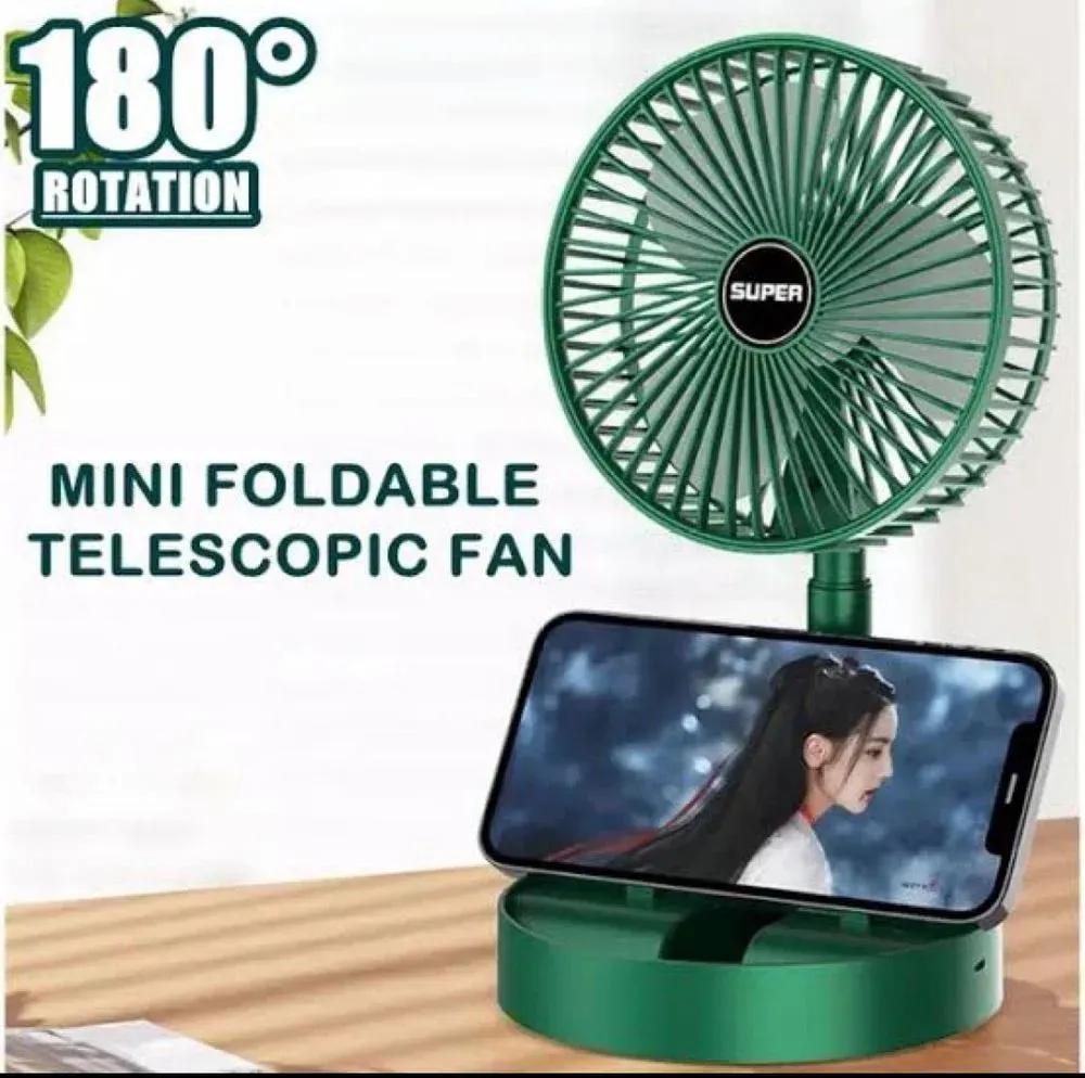 Rechargeable Green Desk Fan ABS Plastic