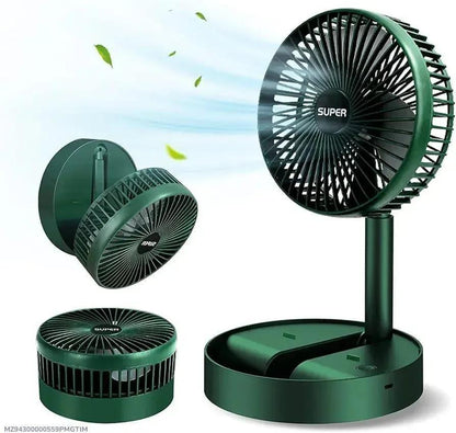 Rechargeable Green Desk Fan ABS Plastic