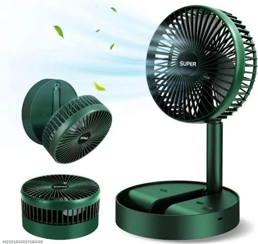 Rechargeable Green Desk Fan ABS Plastic