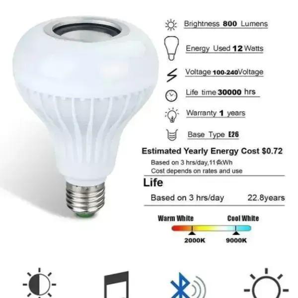 Rechargeable Bluetooth LED Music Light with Remote Control Multicolor