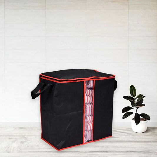 Black Storage Bag for Wardrobe Organiser 2 Pcs