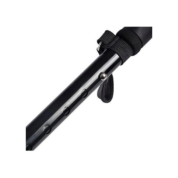 Folding LED Walking Stick Black Portable for Elderly