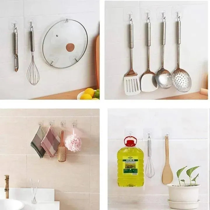 Waterproof Wall Hooks 10Pcs ABS Plastic Home Essentials