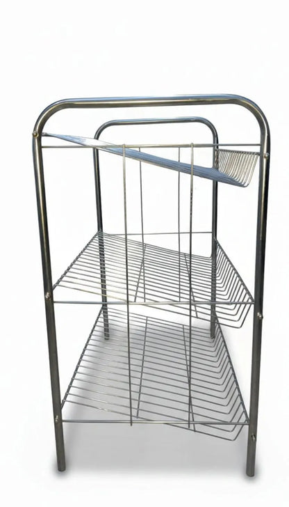 Stainless Steel 3-Tier Shoe Rack Silver