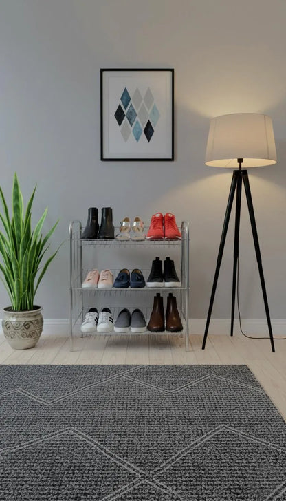 Stainless Steel 3-Tier Shoe Rack Silver