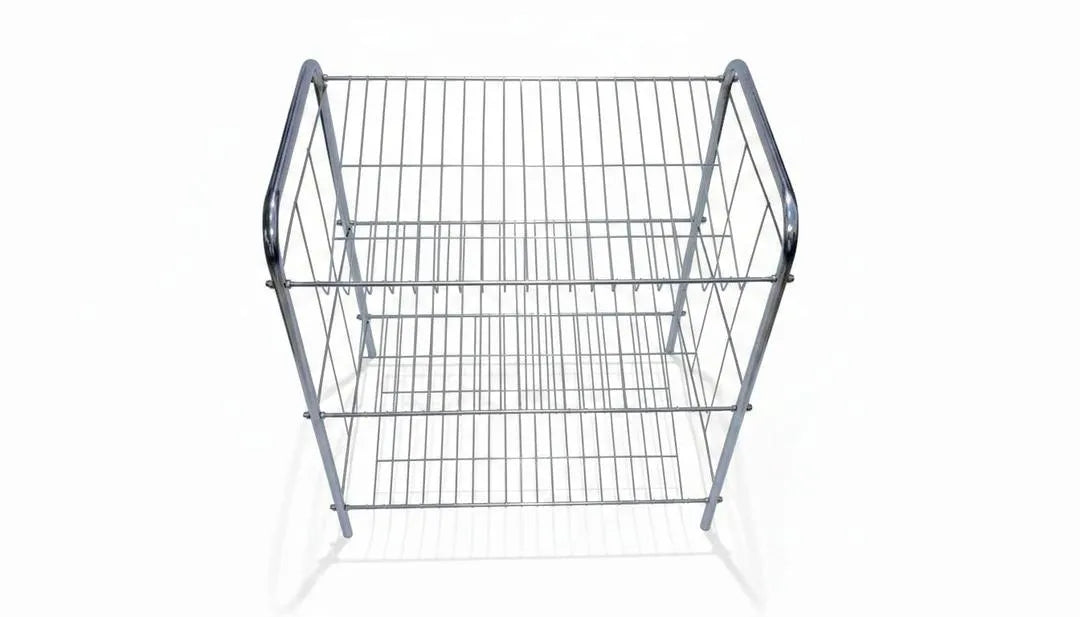 Stainless Steel 3-Tier Shoe Rack Silver