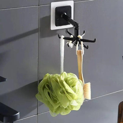 Black Rotating Wall Hook for Bathroom Essentials