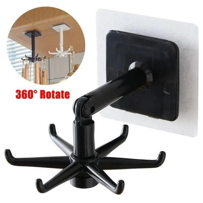 Black Rotating Wall Hook for Bathroom Essentials