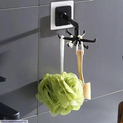 Black Rotating Wall Hook for Bathroom Essentials
