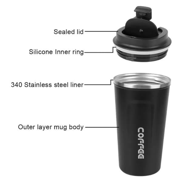 Double Wall Vacuum Travel Coffee Mug with Lid