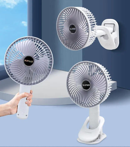 Rechargeable Clip Fan White ABS Portable
