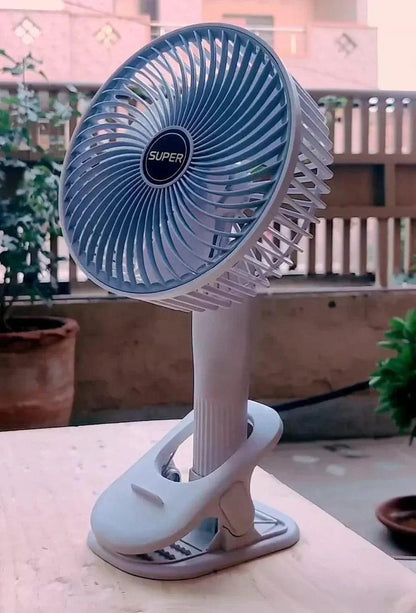 Rechargeable Clip Fan White ABS Portable