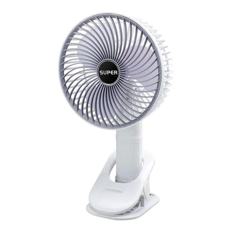 Rechargeable Clip Fan White ABS Portable