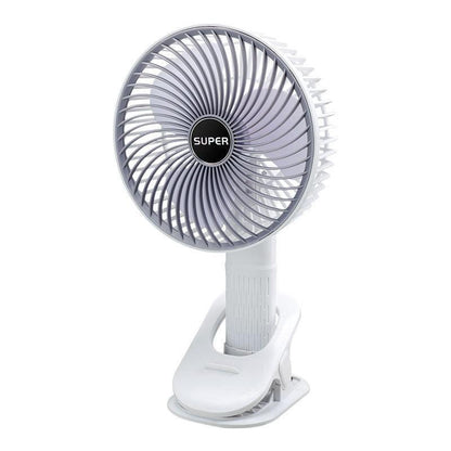 Rechargeable Clip Fan White ABS Portable