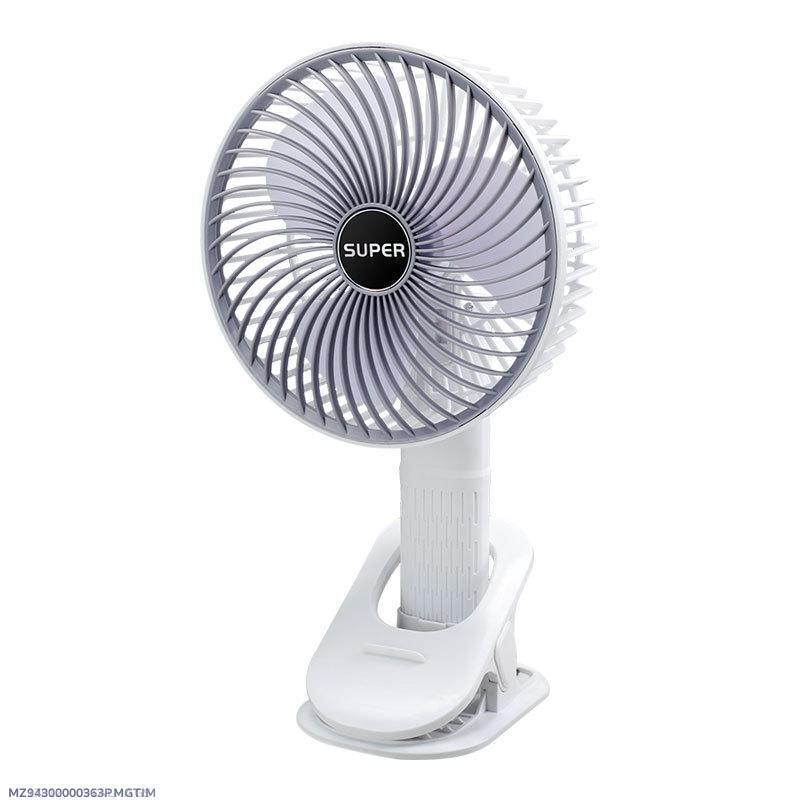 Rechargeable Clip Fan White ABS Portable