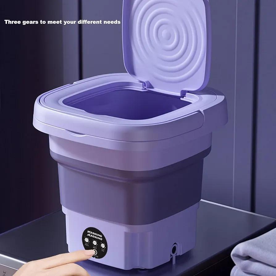 Portable Mini Washing Machine Purple Rechargeable ABS